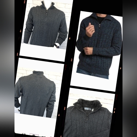 Oscar de la Renta Other - Oscar De La Renta Sweater Cable Knit Quarter Zip Sherpa Trim